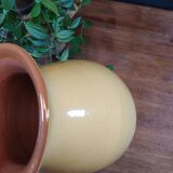 Vase en grès vintage jaune moutarde