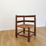 Beaded wood corner chair