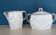 Art Deco porcelain sugar bowl and milk jug