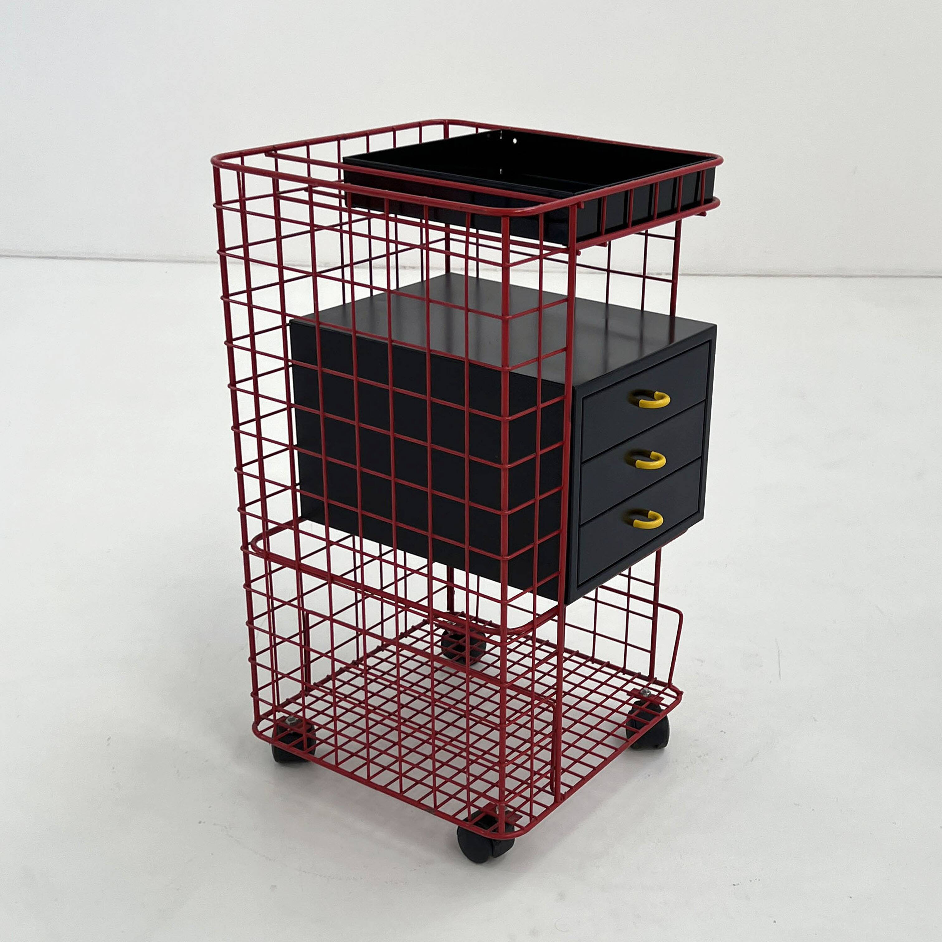 Postmodern metal drawer chest, 1980