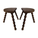 Duo wooden tripod stools