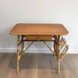 Rattan desk (a small chip on the magazine rack)