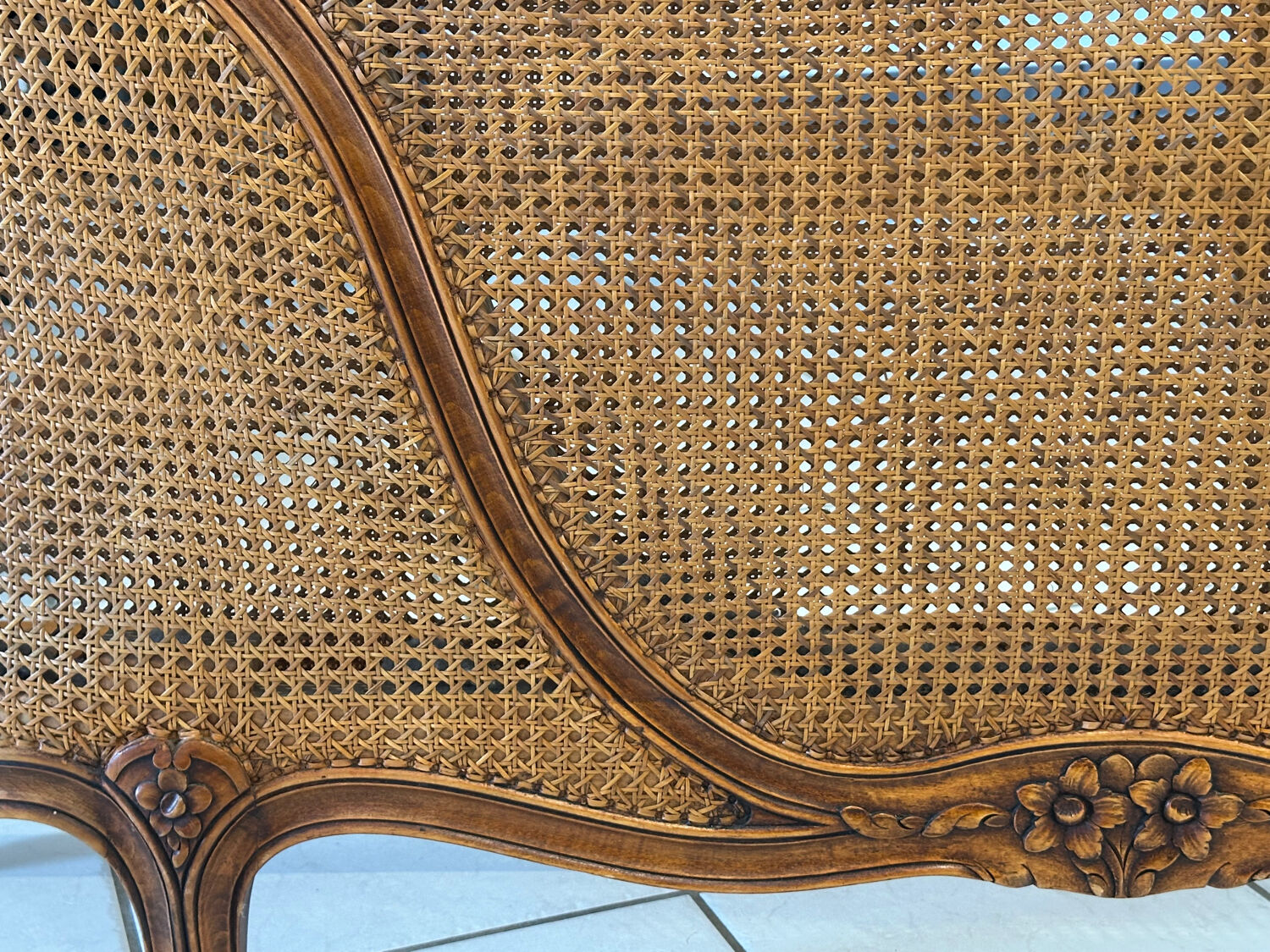 Lit basket in caning Louis XV style 1950
