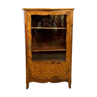 Louis XV bookcase in precious wood marquetry circa 1850