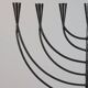 Vintage Swedish Menorah candle holder, hand-forged, in brutalist style.