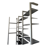 Modular library TECHNAL vintage 1975 aluminium and smoked glass
