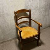 Straw country armchair
