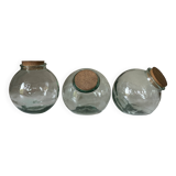 Set of 3 vintage glass candy jars from the 60s and 70s