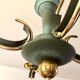 Celadon green modernist chandelier and solid brass