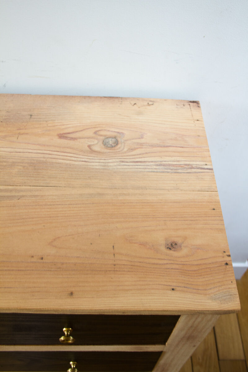 Commode vintage noire et bois