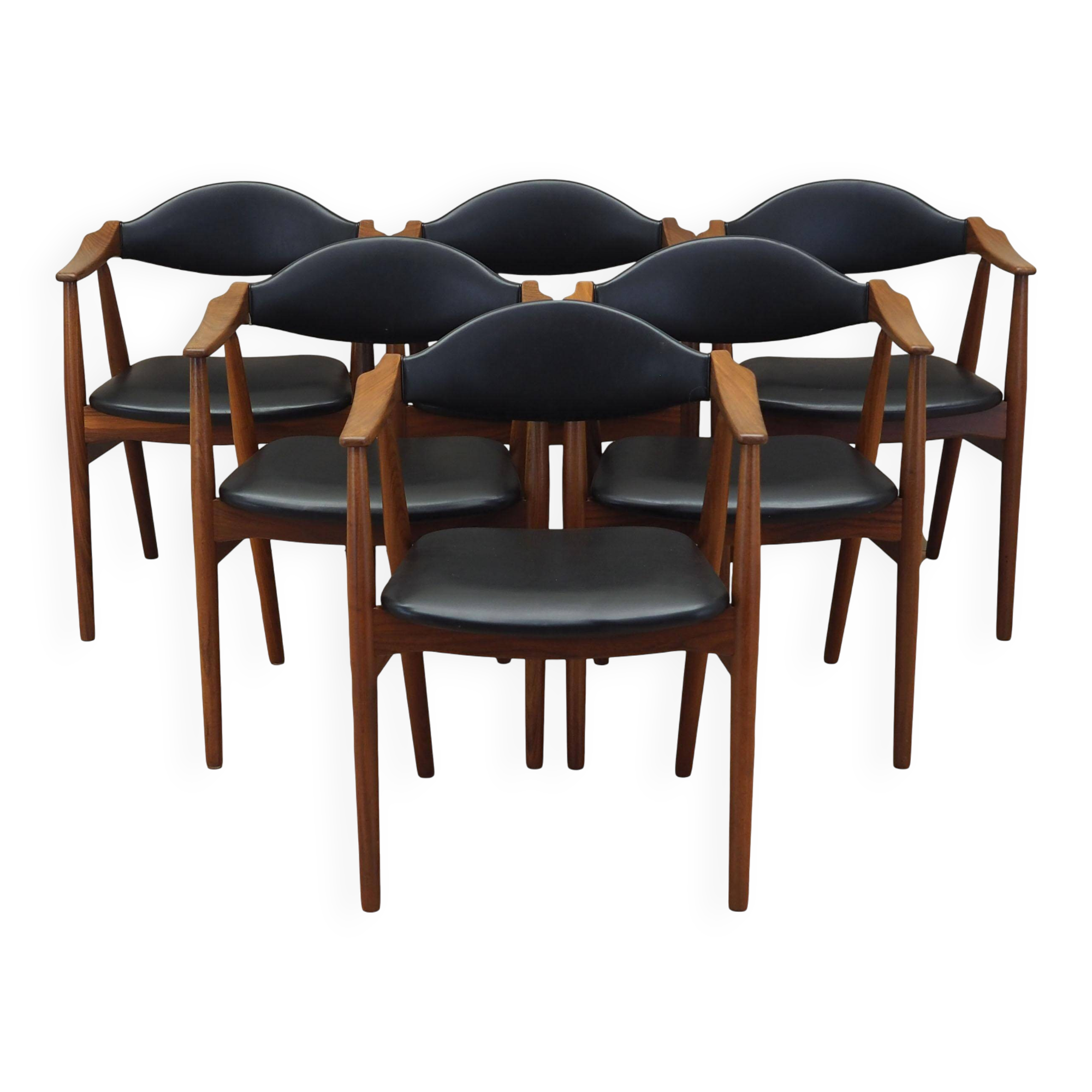 Set of six teak chairs, Danish design, 1970s, manufacture: Farstrup Møbler