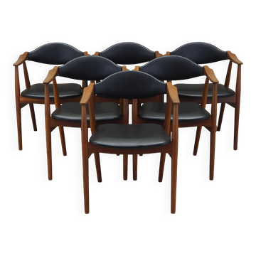 Set of six teak chairs, Danish design, 1970s, manufacture: Farstrup Møbler