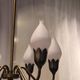 Lustre "Tulip" in brass and glass by Fog and Morup, Denmark.