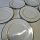 Set of 6 flat plates from Guy Degrène model "Galon Platine" in BE.