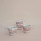 Set of 4 red ceramic mugs
