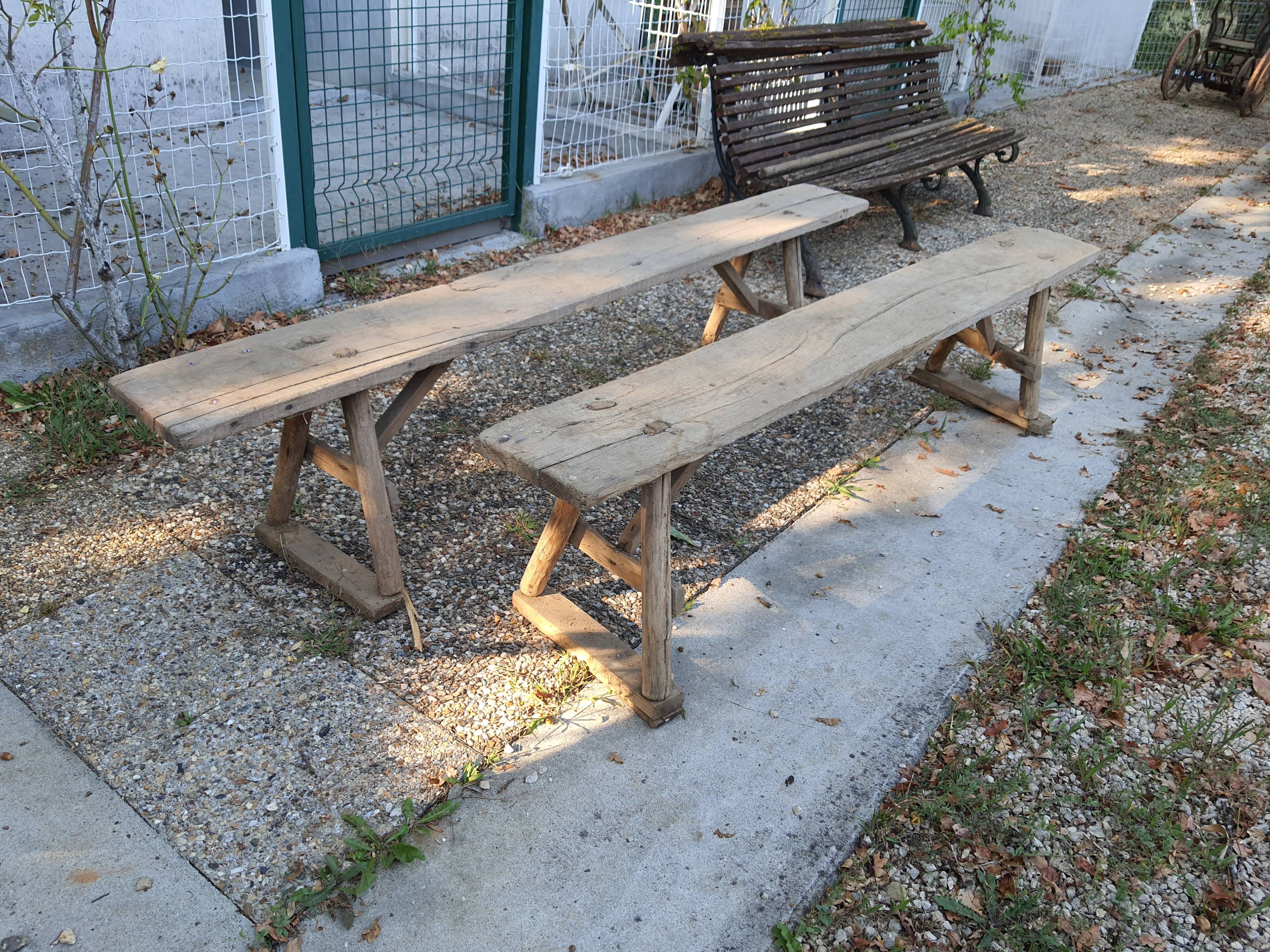 Pair of antique benches