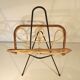 Porte vintage magazine rattan ratin white scoubidou and black metal trample