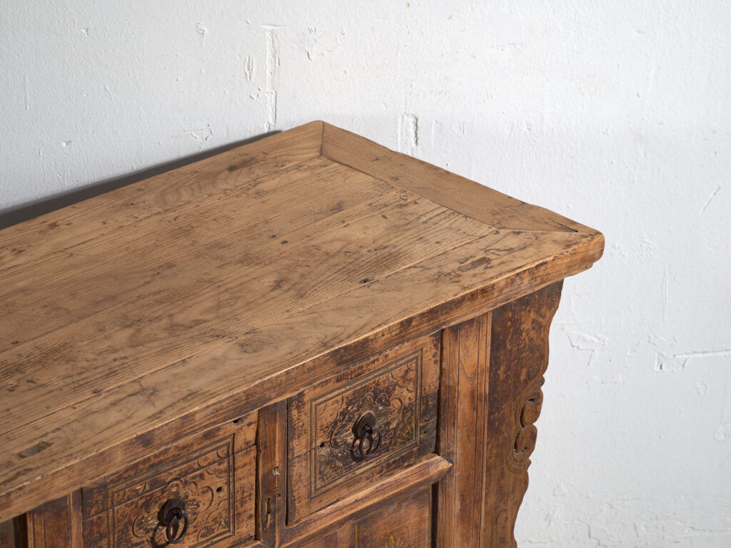 Antique carved pine wood console – China, circa 1900