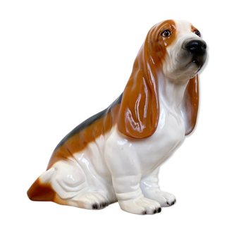 Vintage hollywood regency basset hound statue