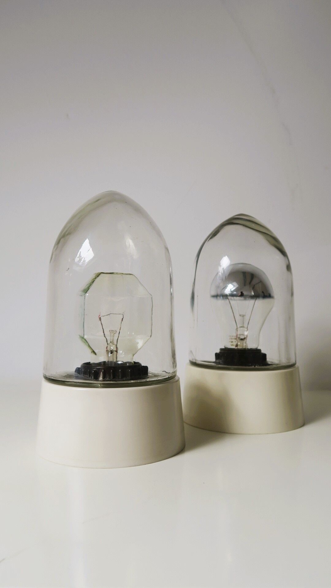 2 lamps, wall lamp or table lamp, ball shape, 50s