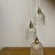 Vintage glass triple globe waterfall pendant light
