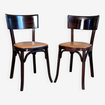 Pair of Baumann bistro chairs n°129 1950s