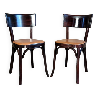Pair of Baumann bistro chairs n°129 1950s