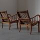 Pair of oak and rope arm chairs - Germany 1950s