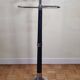 Vintage metal and leather valet stand, 1980s, 125 cm