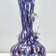 Vase en verre de Murano bleu attribué à Fratelli Toso avec des murrines, Italie