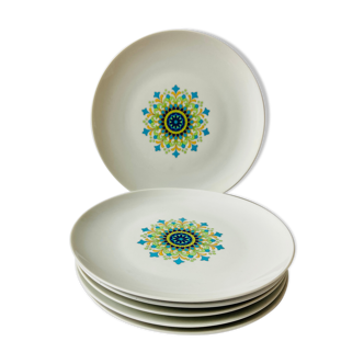 Lot de 6 assiettes 70s floral winterling marktleuthen bavaria-reto-cuisine