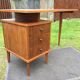 Vintage teak desk with 5 feet compass and 3 drawers