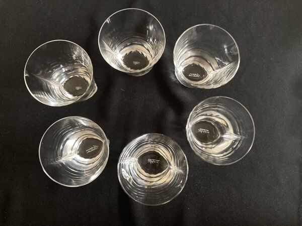 Set de 6 verres Lalique modernistes 1960 Kent gobelets en cristal