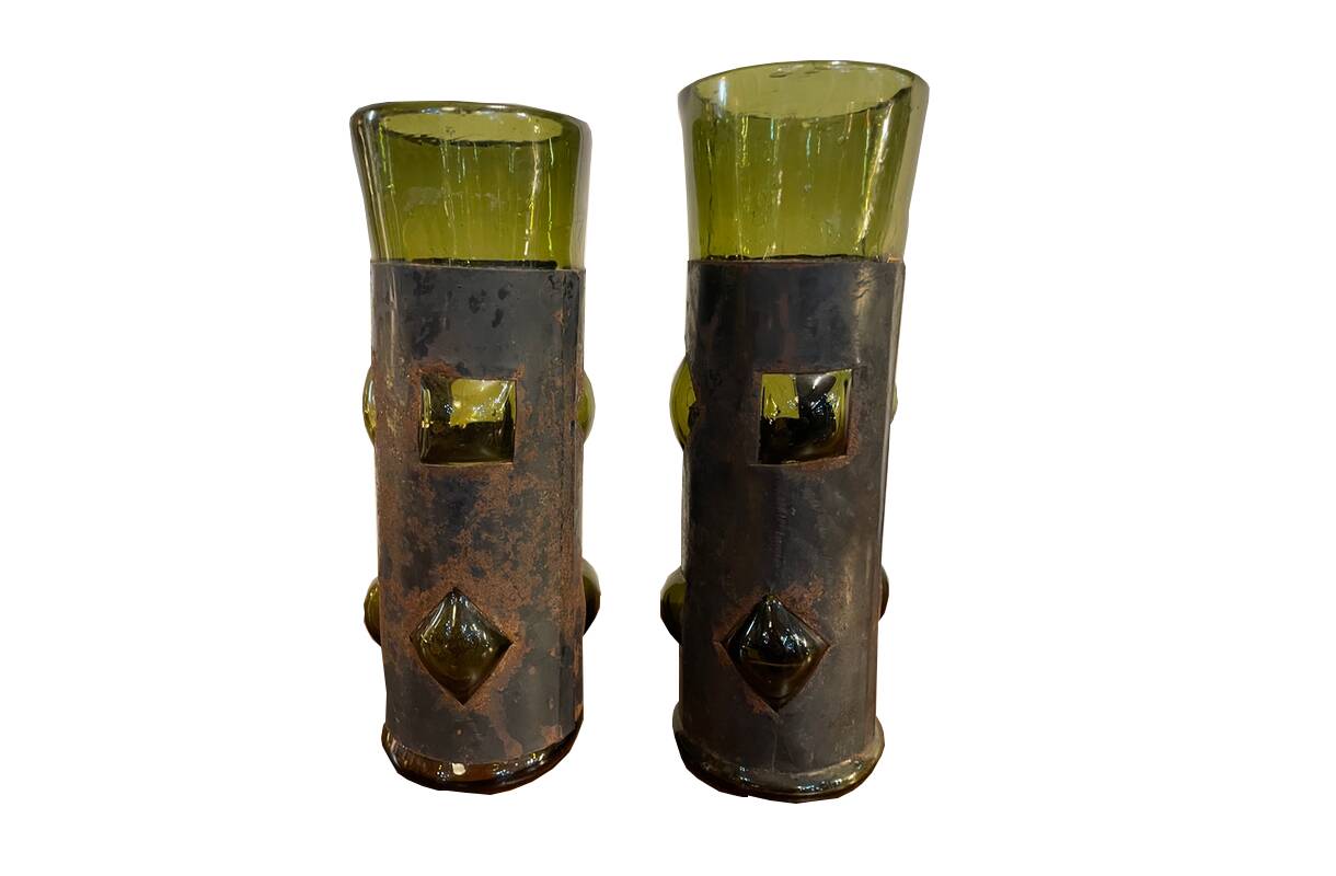 Pair of brutalist vases