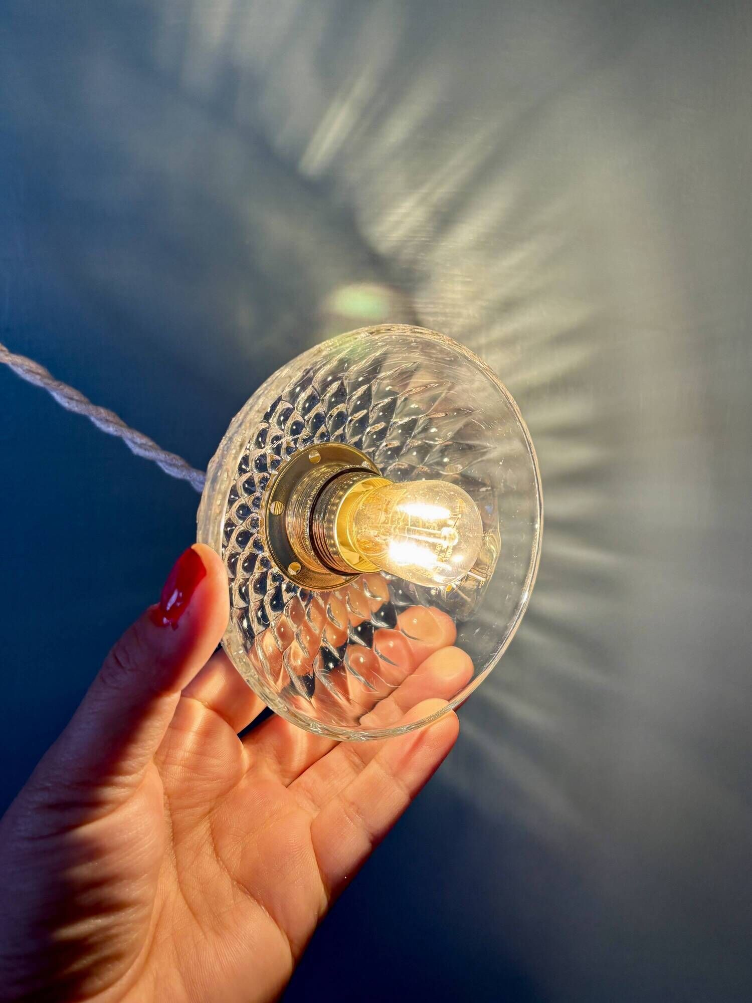 Vintage glass pendant light - tableware collection (UD1)