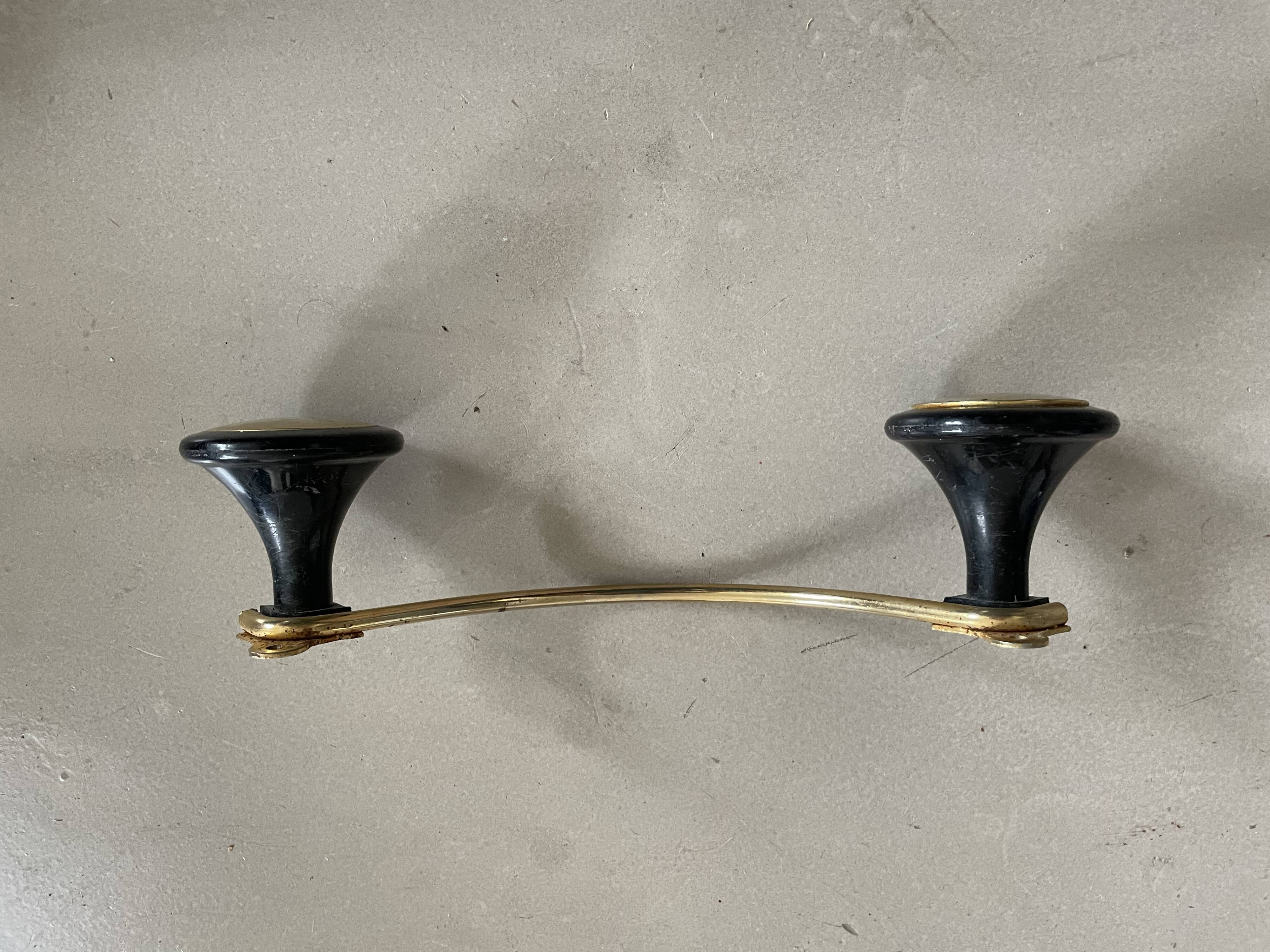 Old double golden coat hook