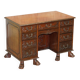 Victorian hand-carved kneehole desk 1850