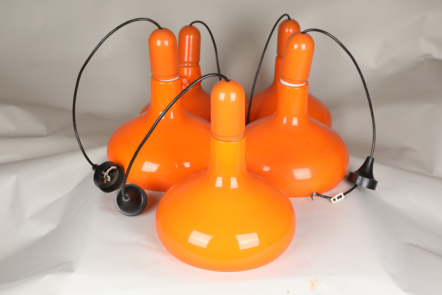 5 orange suspensions by Staff Germany 1970s