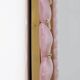 Italian oval mirror in brass and pink blown Murano glass