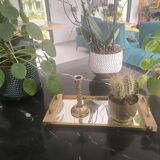 Twisted candlestick in gold metal