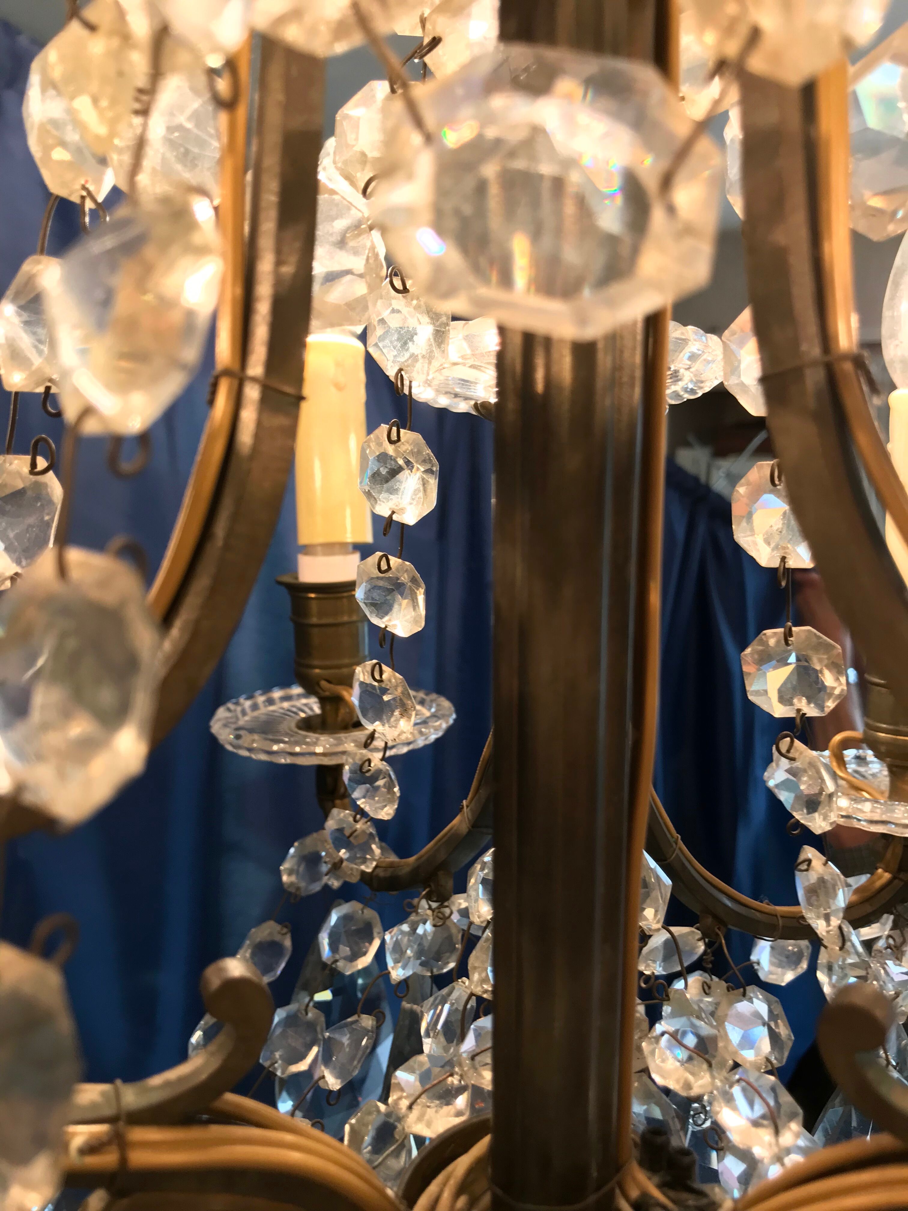 Crystal chandelier diamond cut 9 fires 1880