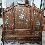 Wood and mother-of-pearl fireplace screen Indochina