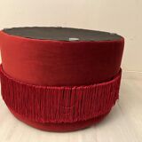 Pouf velours rouge & bordeaux