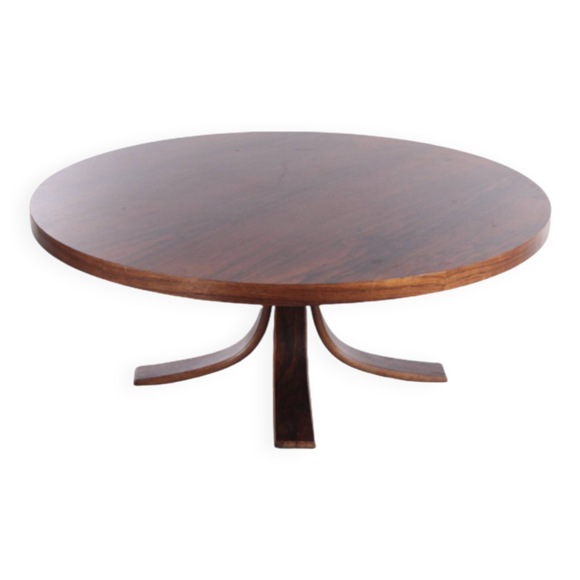Vintage round coffee table in rosewood veneer, 60s design