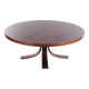 Vintage round coffee table in rosewood veneer, 60s design