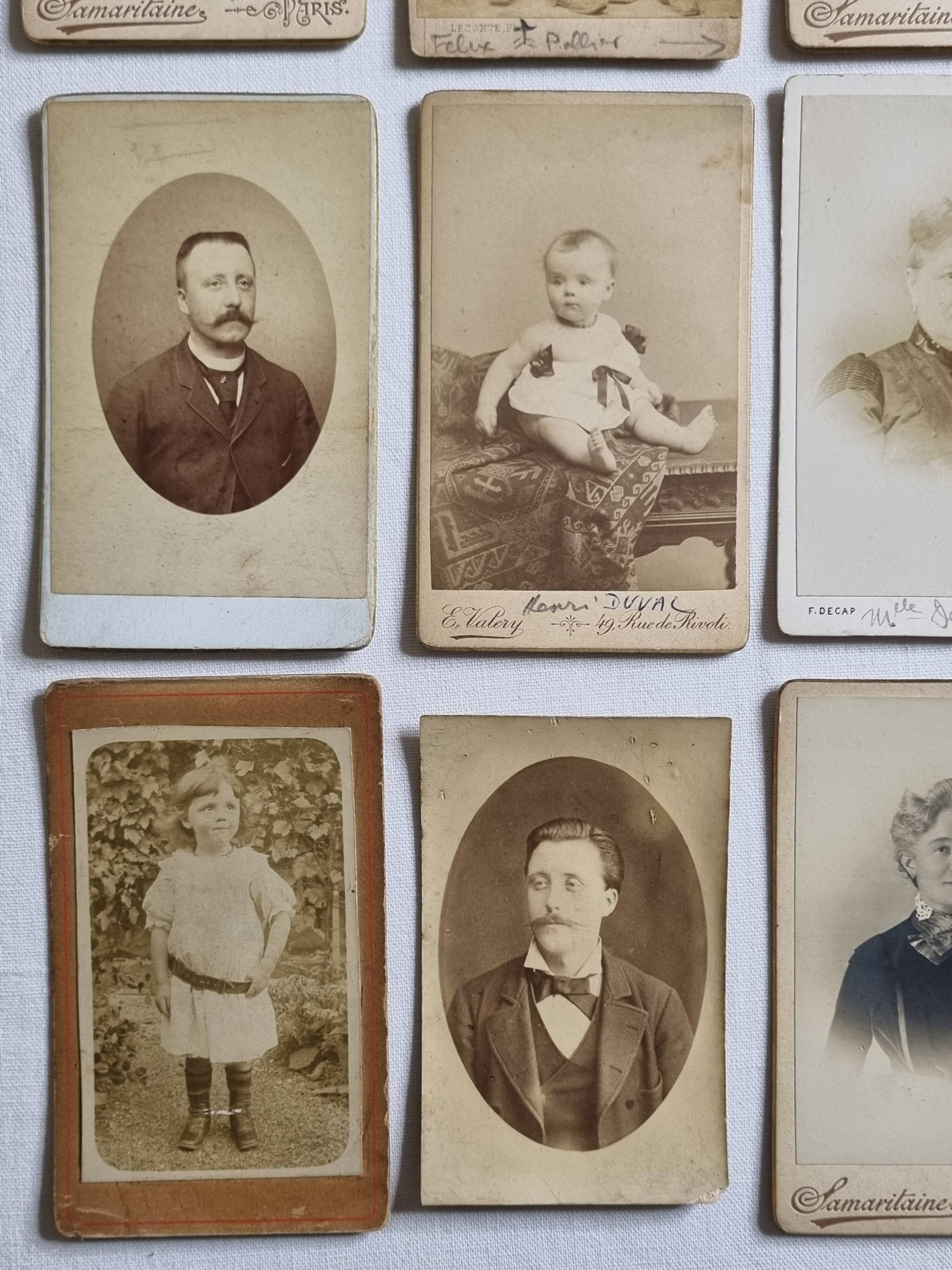 Set of 21 old photographic portraits from the end of the 19th century to the beginning of the 20th century