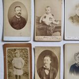 Set of 21 old photographic portraits from the end of the 19th century to the beginning of the 20th century