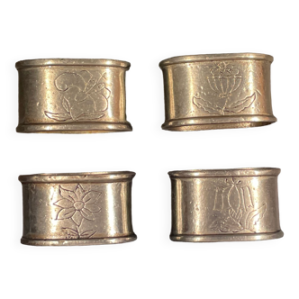 Set of 4 round of towel oblong pewter not nominative - 48 x 30 x 30 mm