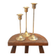 Trio of brass candlesticks
