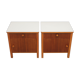 Pair of nightstands in walnut and formica 1950